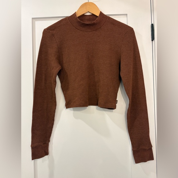TNA Tops - Aritzia - TNA - Thermal Mockneck Cropped Long Sleeve